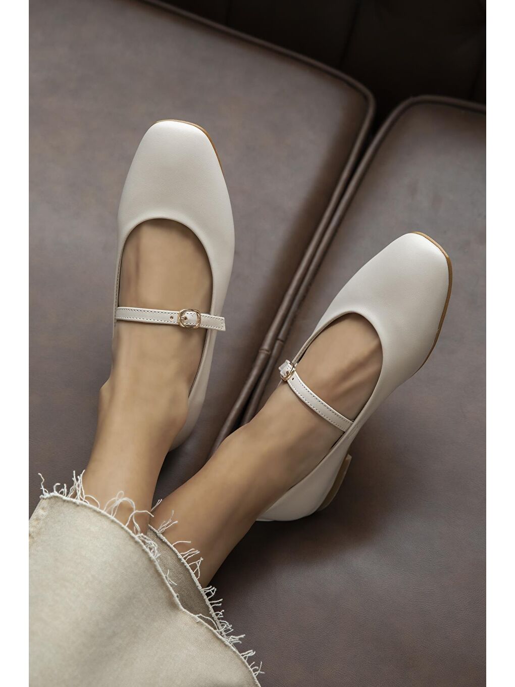 Smolder  Kadın  Kemer  Detay  Deri  Babet Bej-1