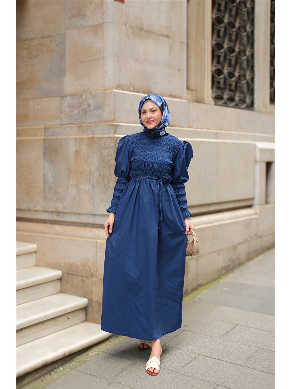 Locco Moda Kadın Gipeli Elbise Lacivert - 2