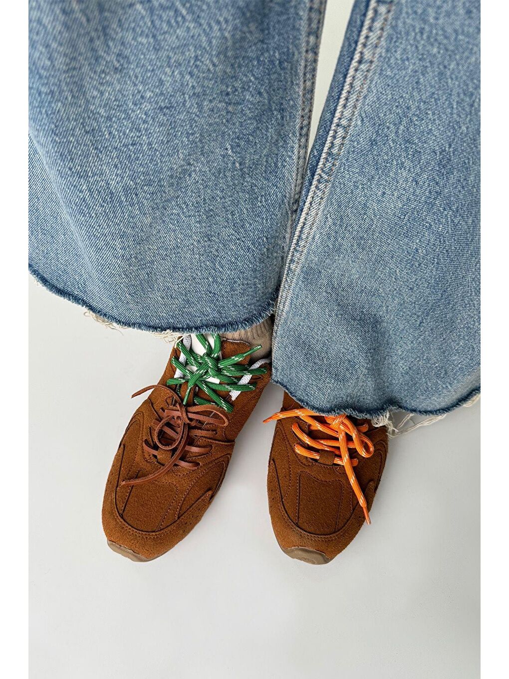 Kahverengi Lera Kadın  Süet Spor Ayakkabı Taba-1