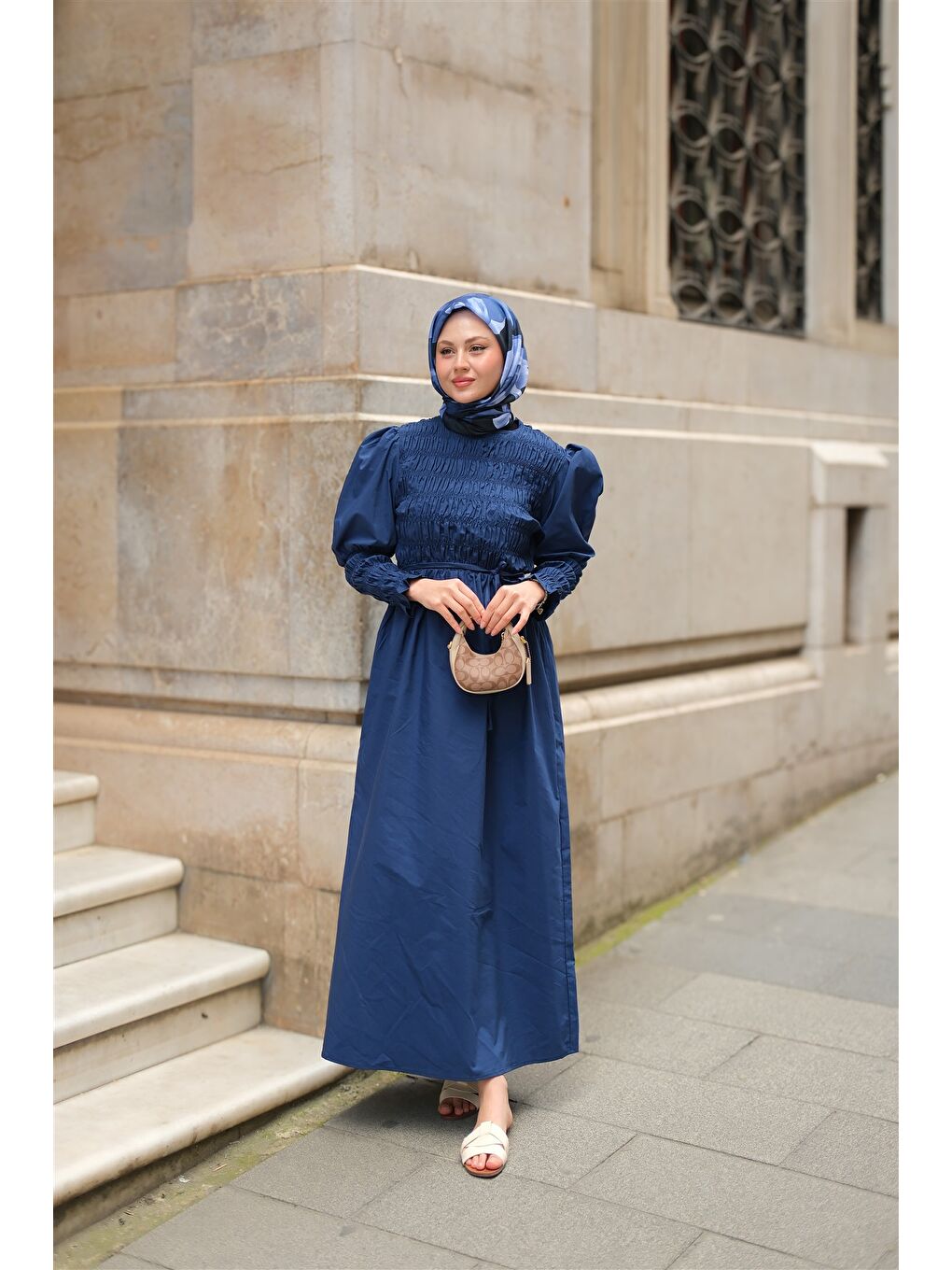 Locco Moda Kadın Gipeli Elbise Lacivert - 3