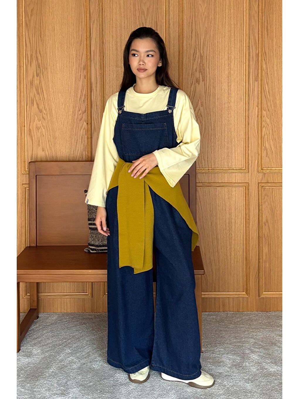 Yağ Yeşili Şal Atkı