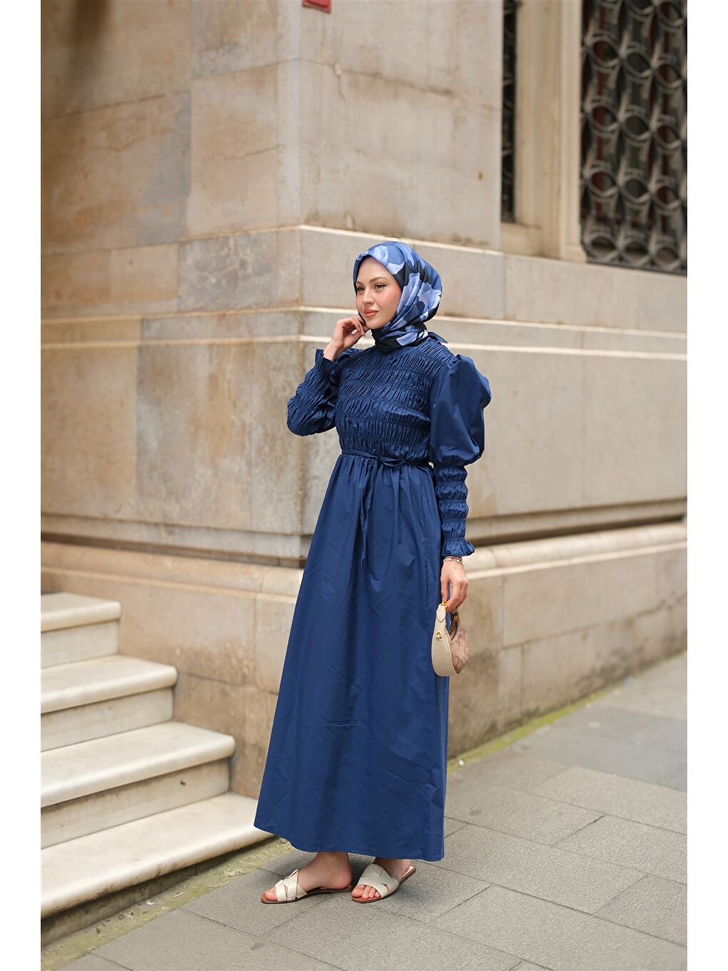 Locco Moda Kadın Gipeli Elbise Lacivert - 4