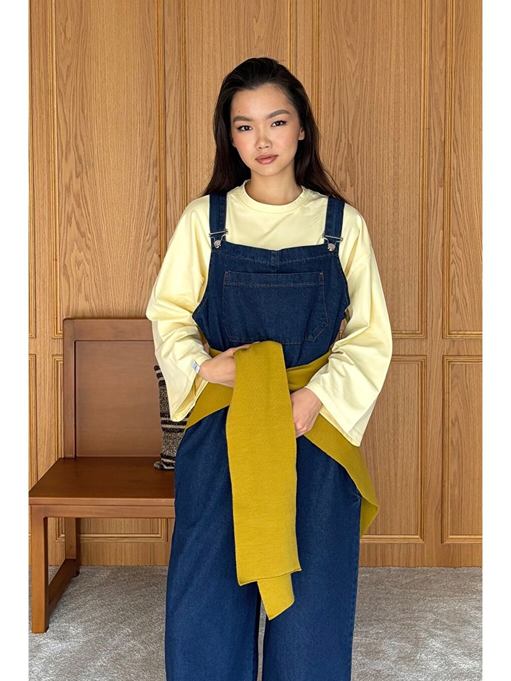 Yağ Yeşili Şal Atkı-2