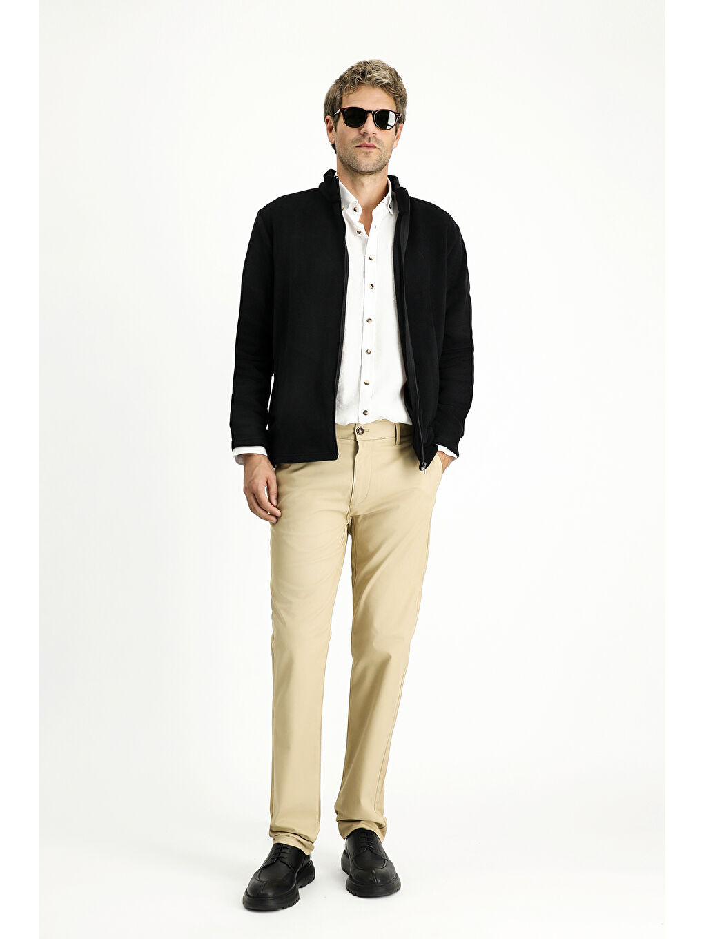 Siyah Fermuarlı Polar Sweatshirt-1