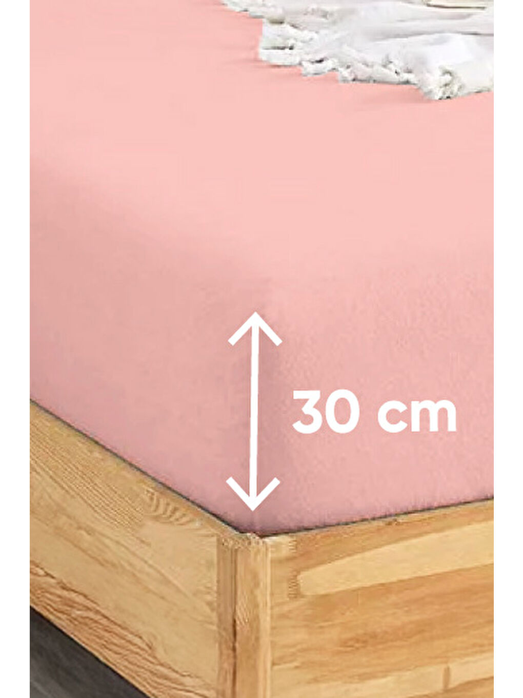 UPSTYLE Penye Lastikli Çarşaf Pamuklu Jersey Tek Kişilik 100x200cm Pembe