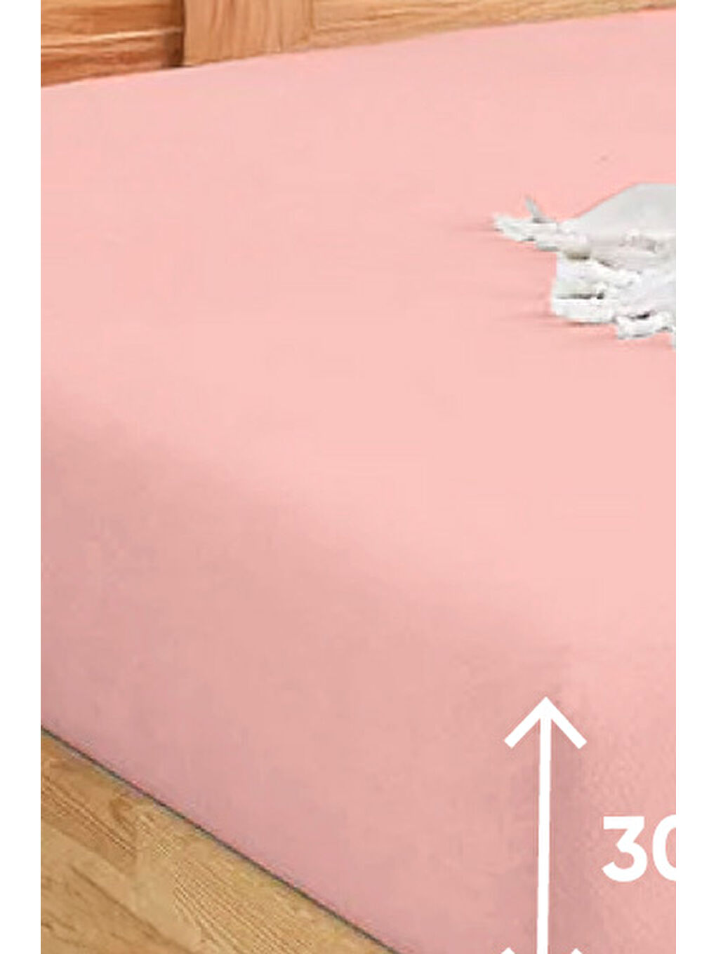 UPSTYLE Penye Lastikli Çarşaf Pamuklu Jersey Tek Kişilik 100x200cm Pembe - 1