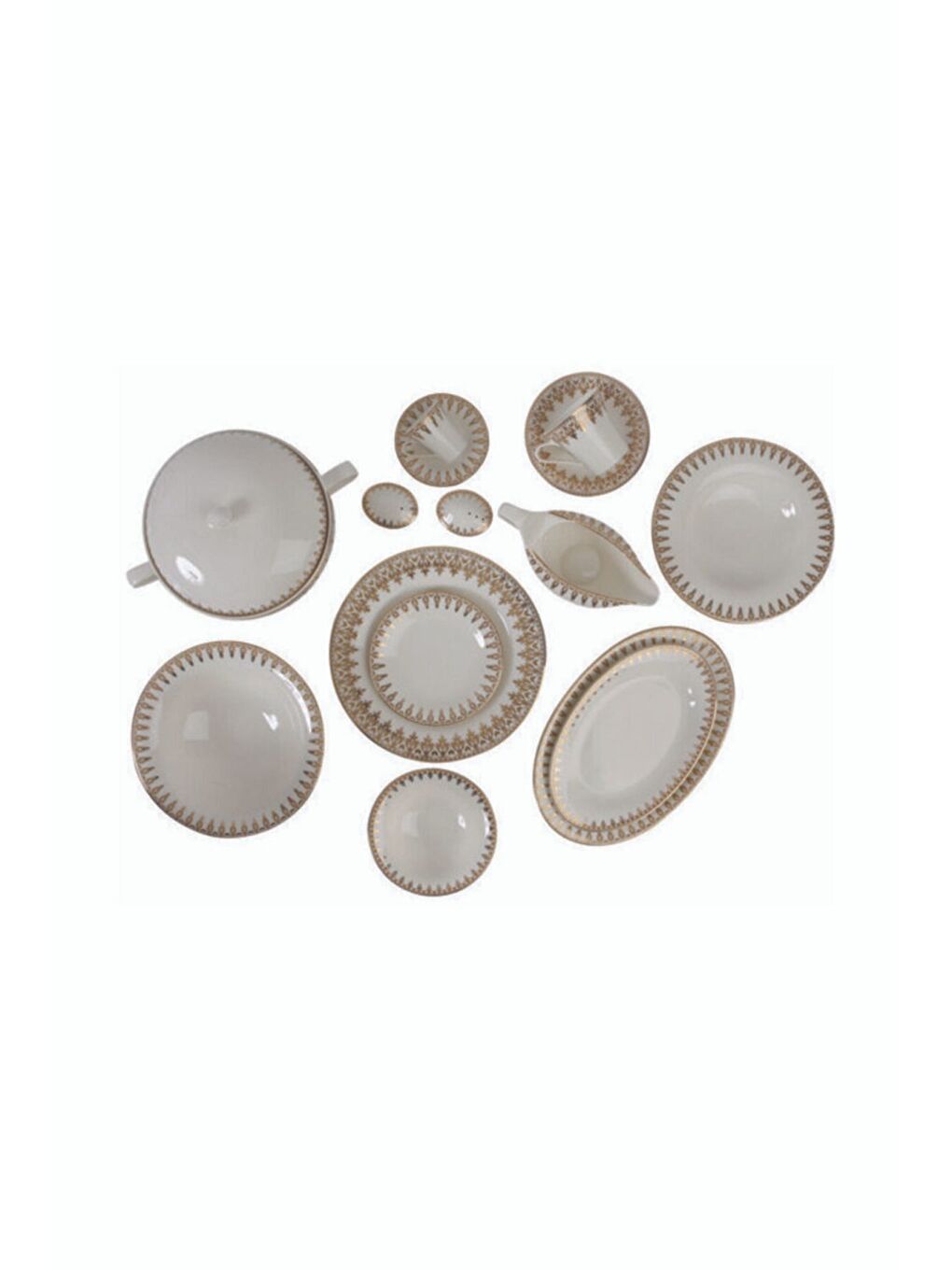 Beyaz Firuze Yemek Takımı 12 Kişilik 85 Parça