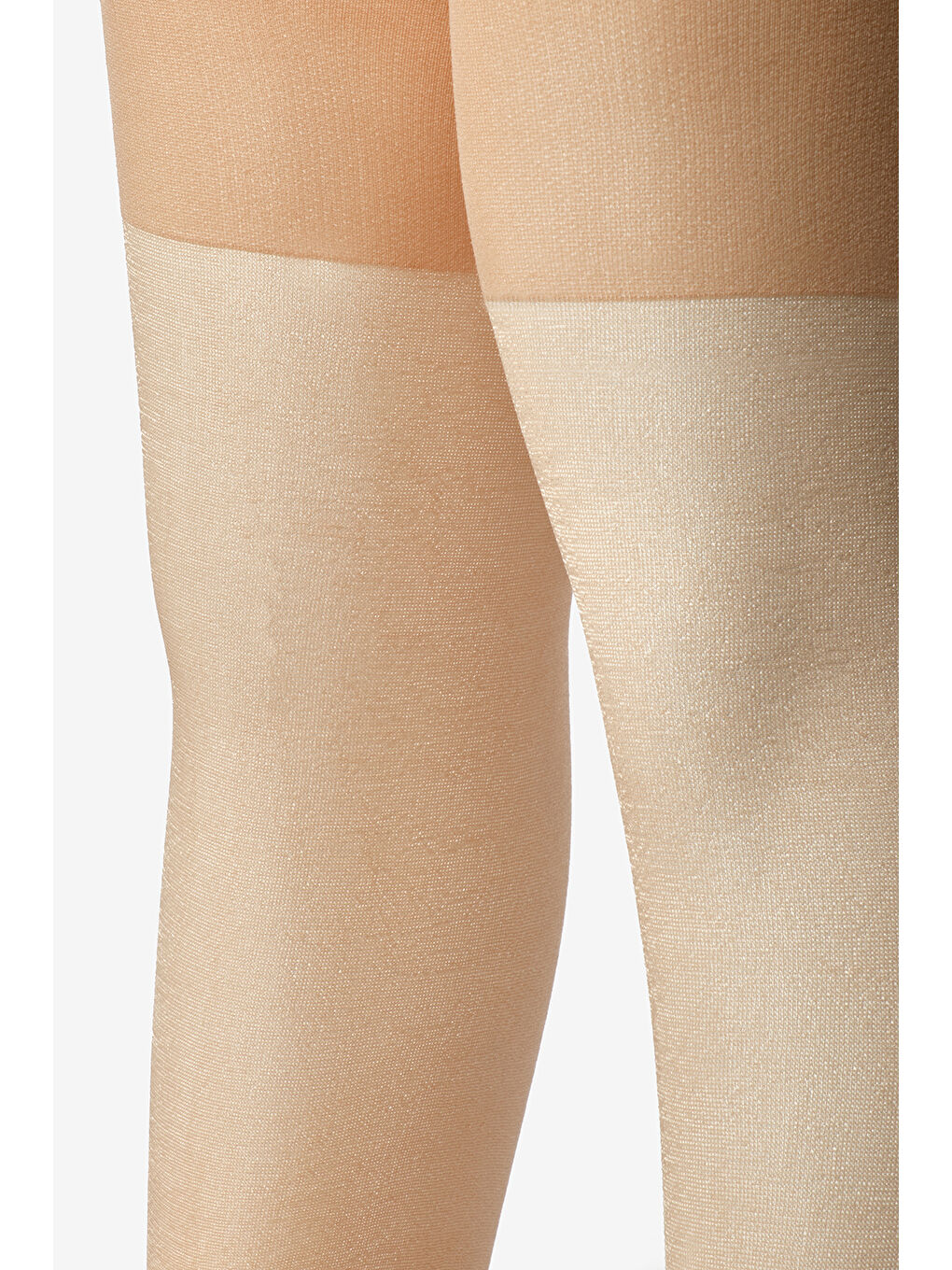 Bej Ten Rengi Parlak Model Kız Çocuk Külotlu Çorap-1