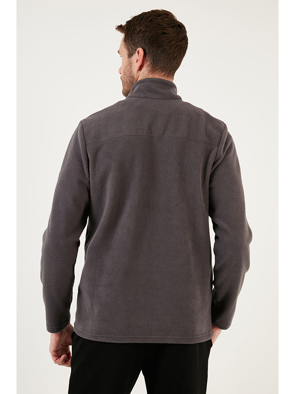 Gri Slim Fit Yarım Fermuarlı Yumuşak Dokulu Şardonlu 2'li Paket Polar 59060011S2-3