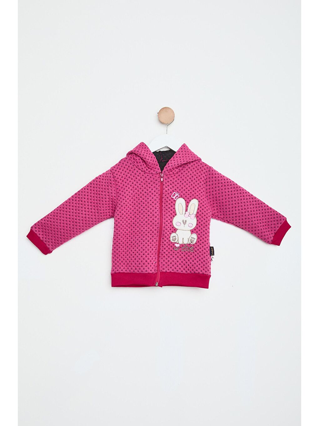 Kız Çocuk Fuşya Kapüşonlu Sweat - 24038