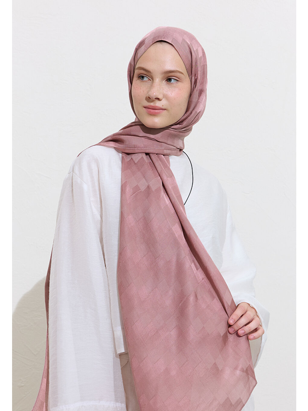 Lila Nori İpek Jakar Şal Leylak