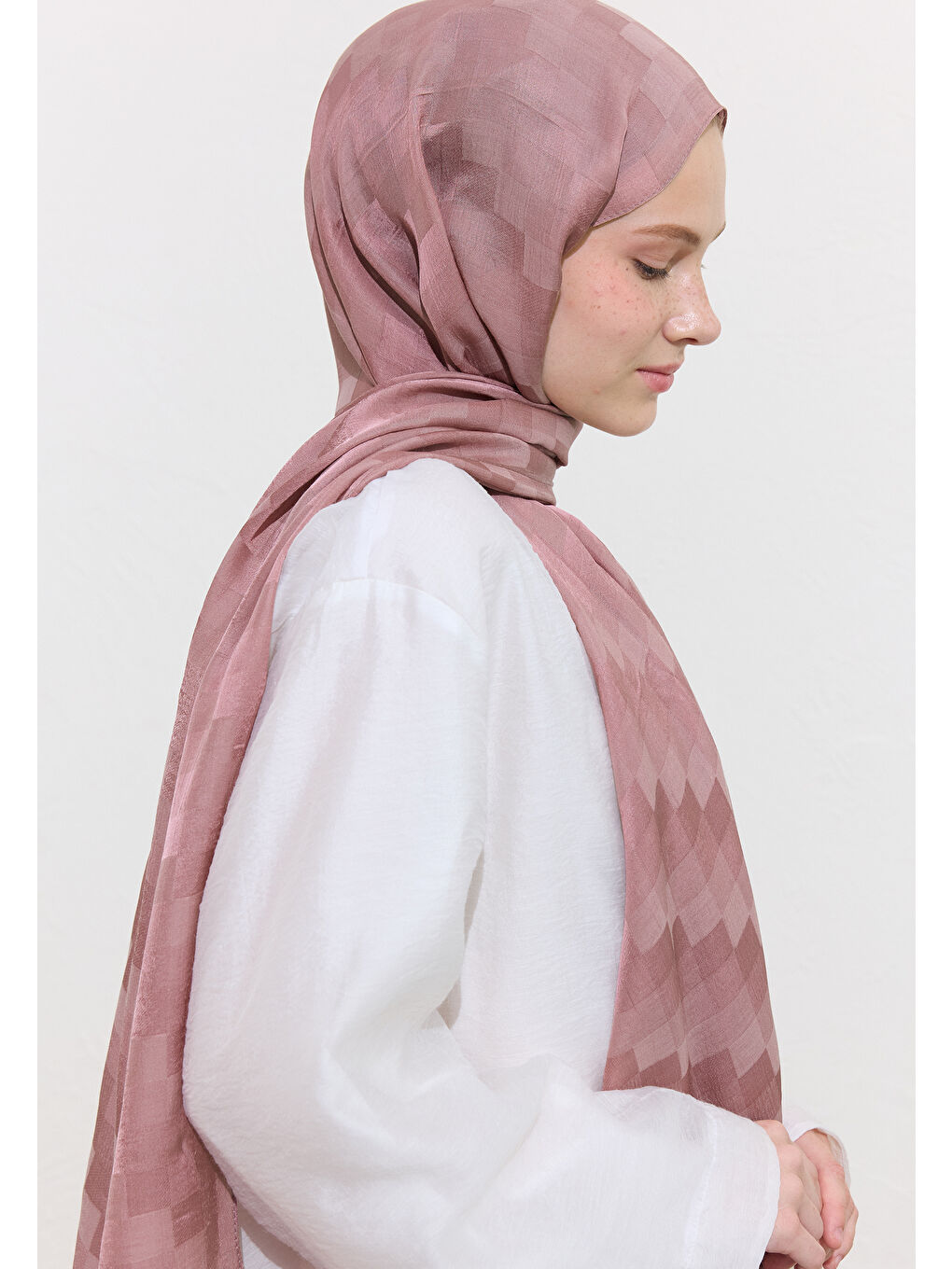 Lila Nori İpek Jakar Şal Leylak-1