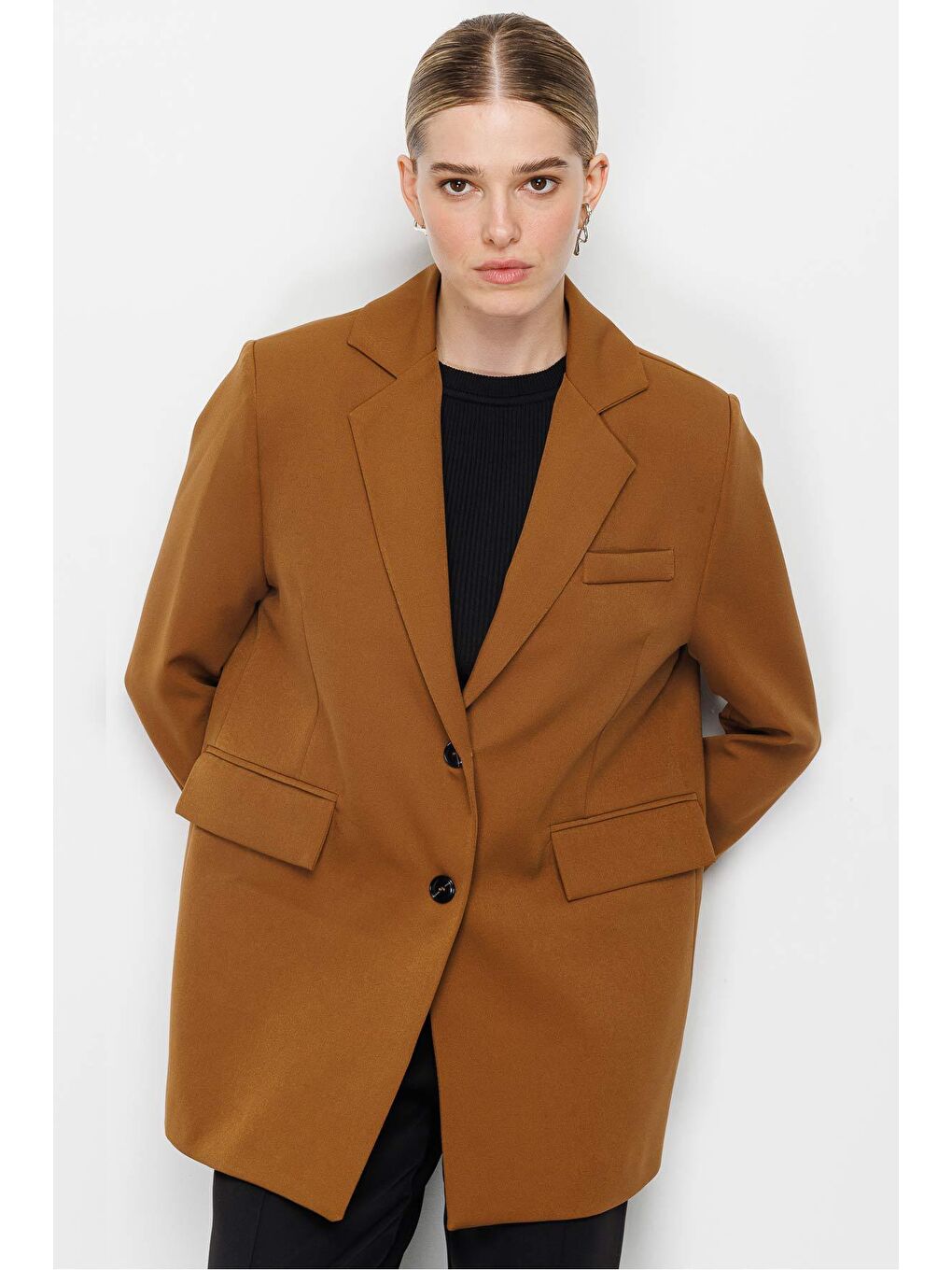 HOOOPSTORE Açık Kahve Boyfriend Blazer - Açık Kahve - 2