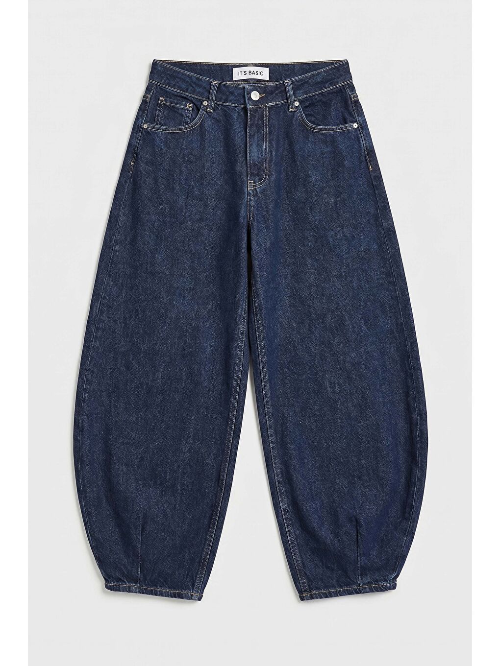 Kadın İndigo Selvedge 7s6-50 Mega Balon Fit %100 Pamuk Denim Jean