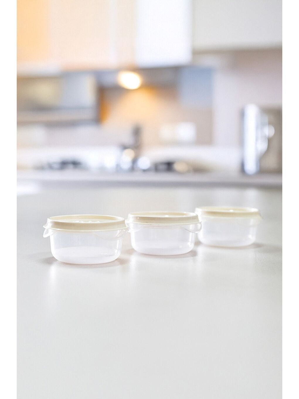 Ekru Kapaklı 3 Lü Sosluk Seti-1