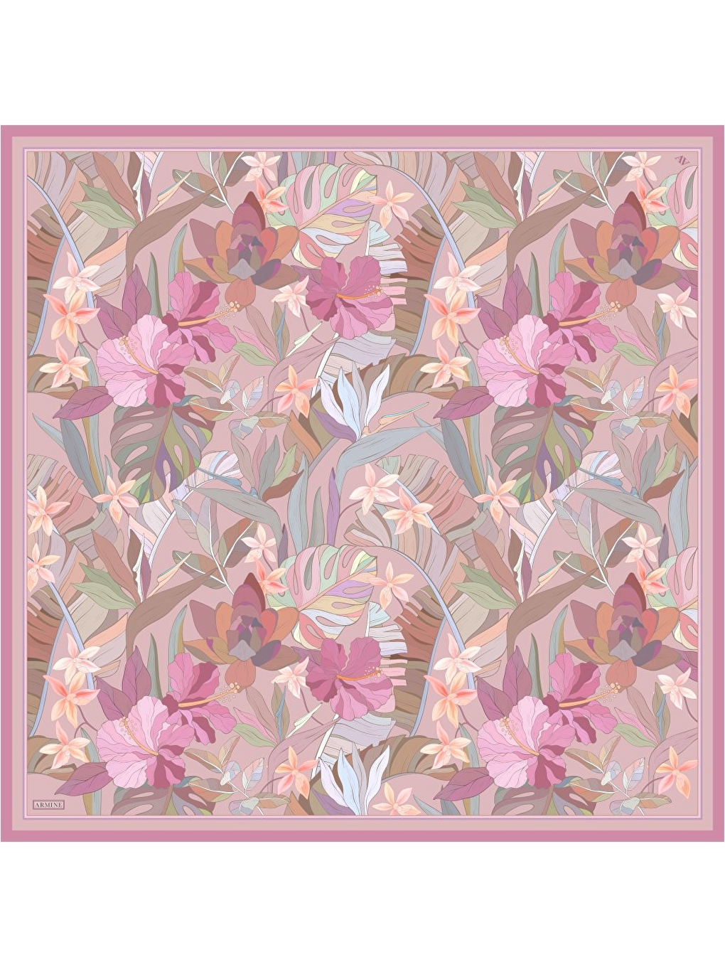 Pembe Saf İpek Sura Eşarp 9500D 52-4