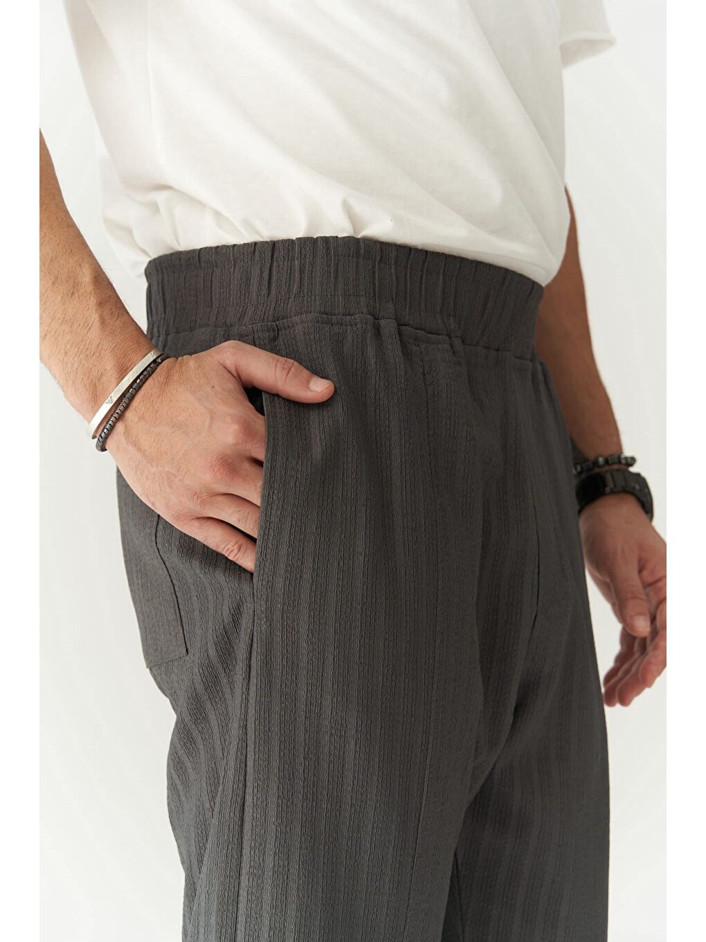 Robin Rachel Erkek Örme Kumaş Antrasit Pantolon-4