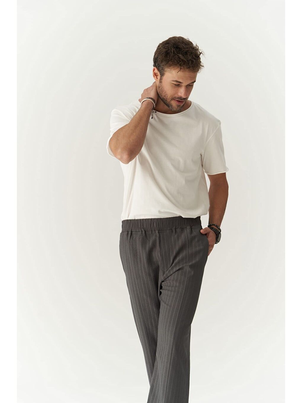 Robin Rachel Erkek Örme Kumaş Antrasit Pantolon-5