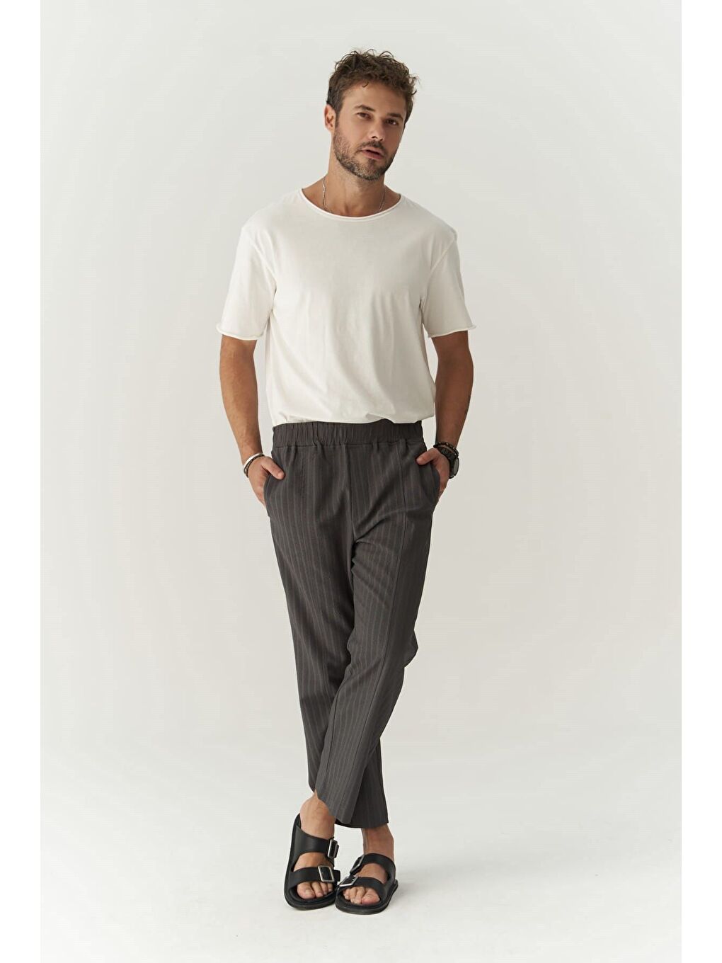 Robin Rachel Erkek Örme Kumaş Antrasit Pantolon-6