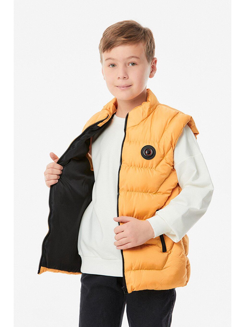 Sarı Armalı Unisex Çocuk Yelek-1