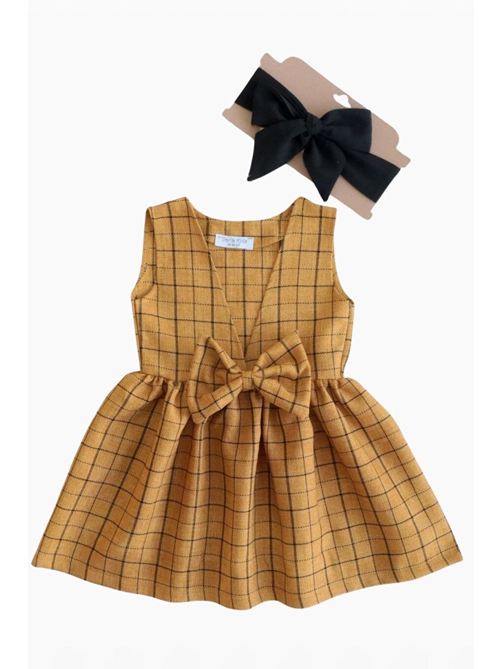 Sarı Kız Bebek Hardal Anna Jile Bandana Takım-4