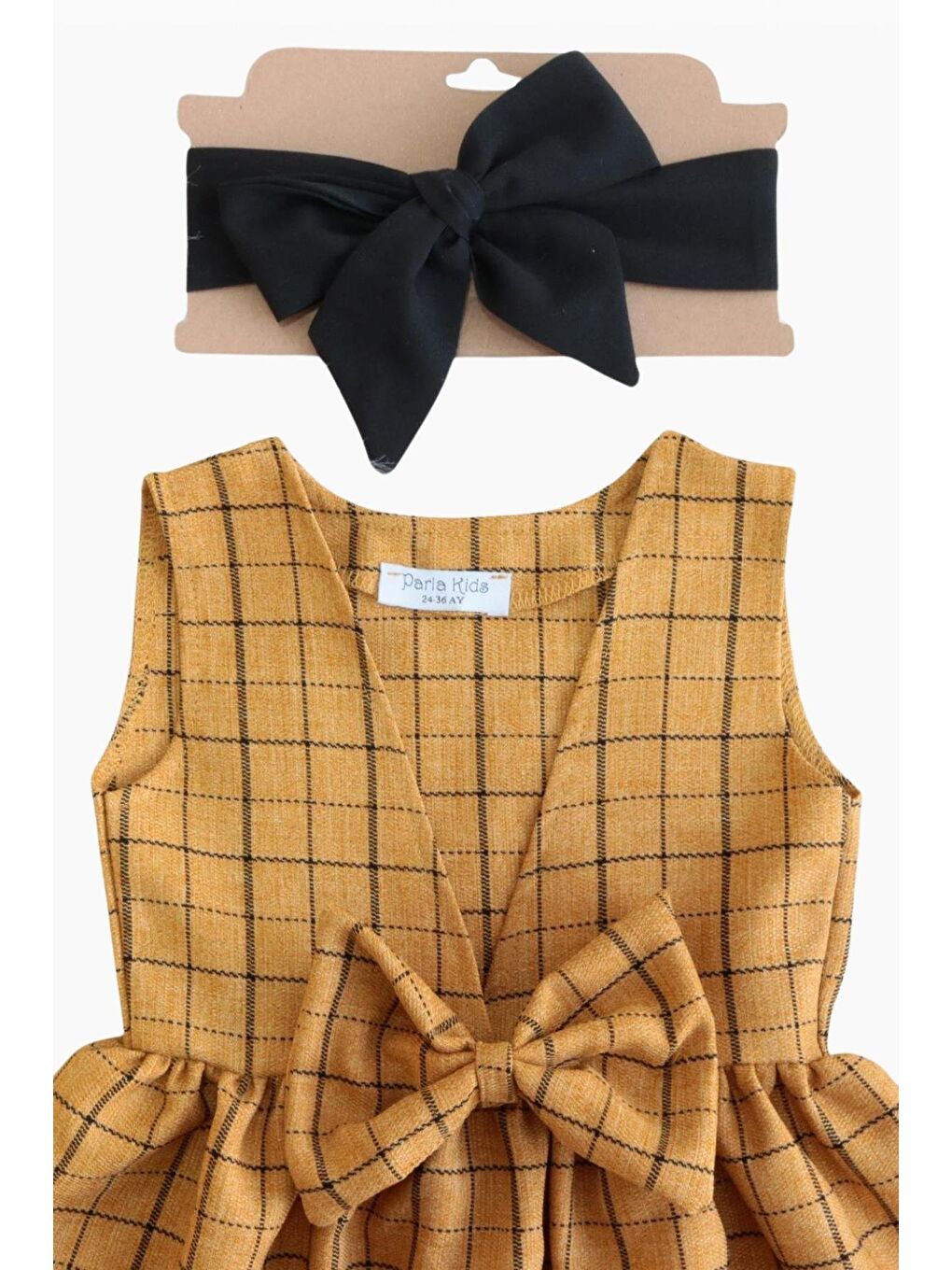 Sarı Kız Bebek Hardal Anna Jile Bandana Takım-6