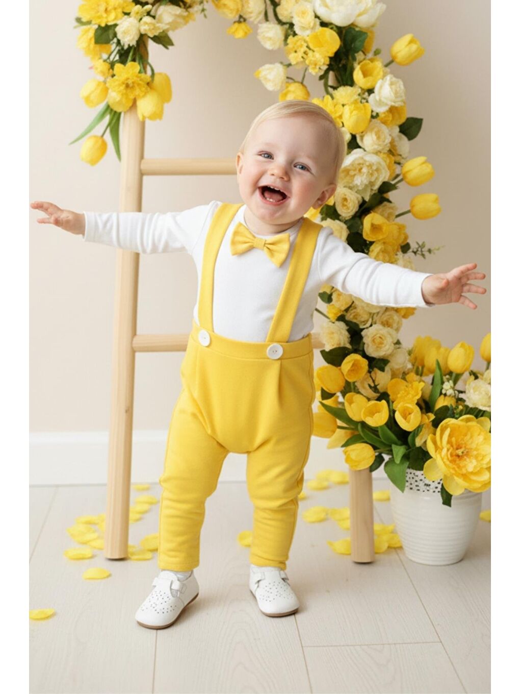 Erkek Çocuk / Bebek Uzun Kol Sarı Papyon Takım-3