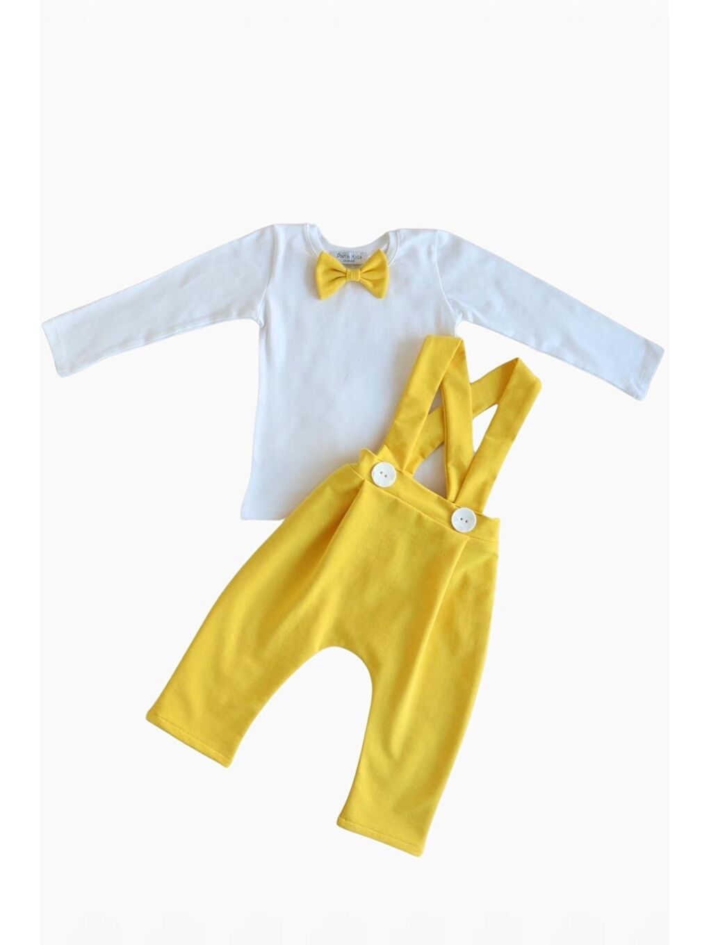 Erkek Çocuk / Bebek Uzun Kol Sarı Papyon Takım-4