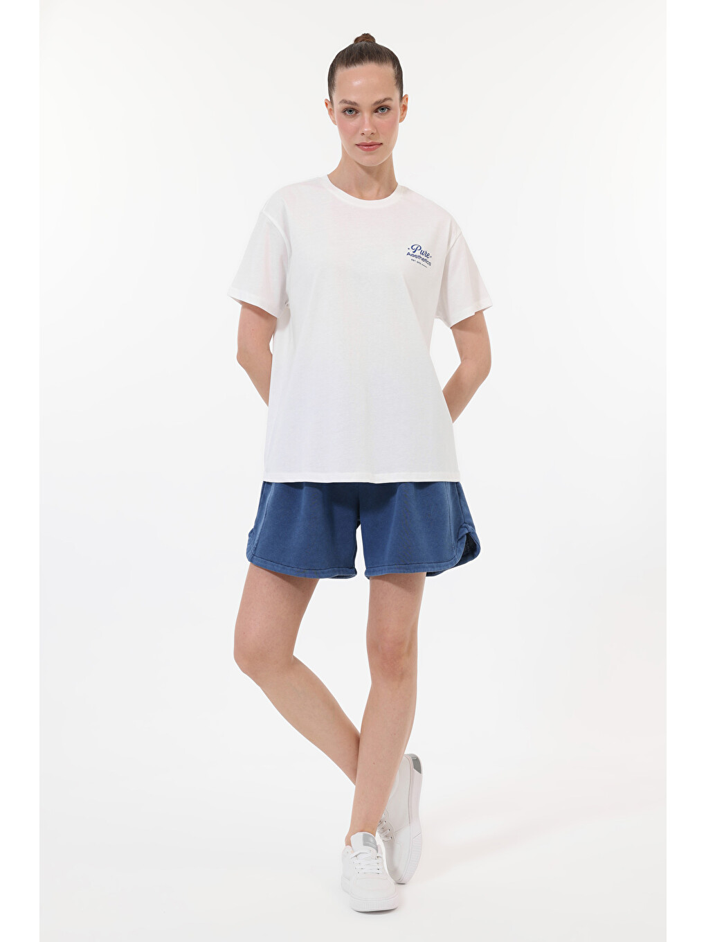 WB 11NERA Beyaz Kadın Kısa Kol T-Shirt-2