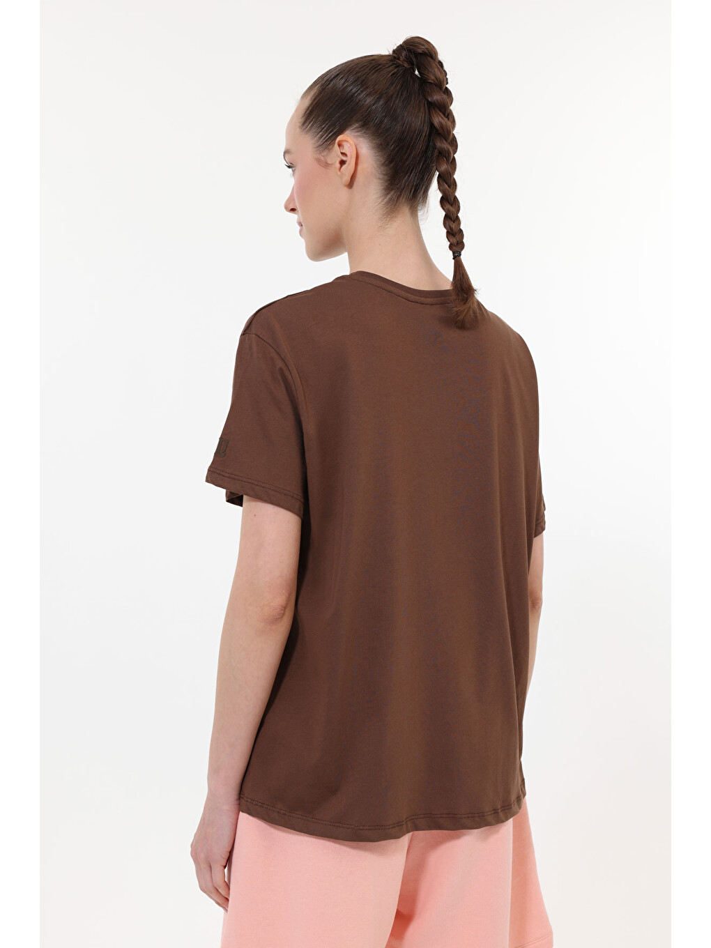 Wb 11ada Kahverengi Kadın Kısa Kol T-shirt-1