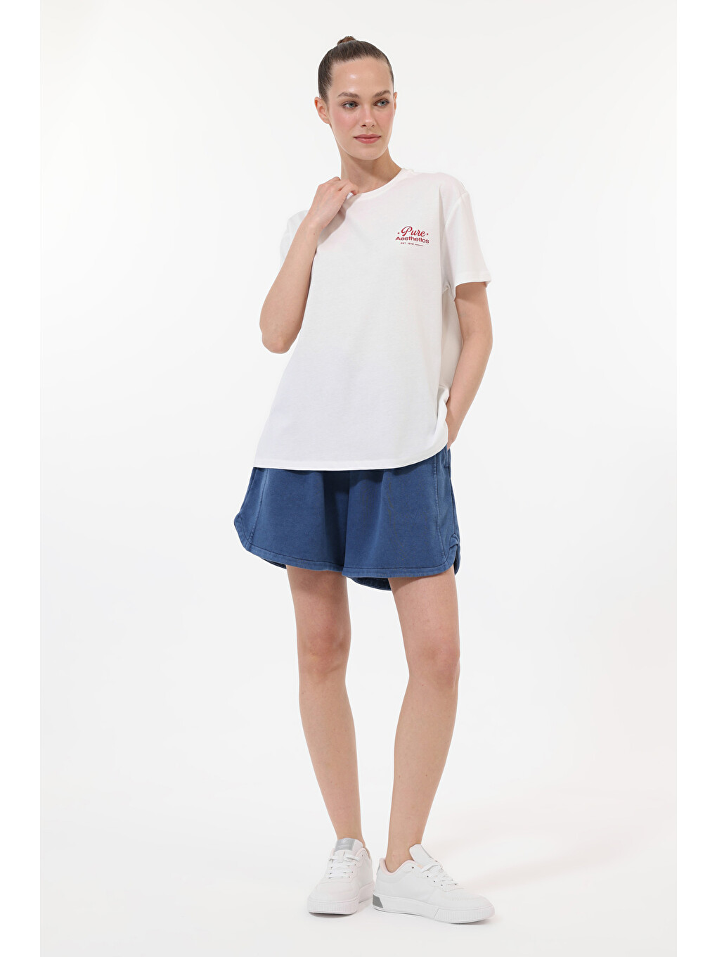 WB 11NERA Beyaz Kadın Kısa Kol T-Shirt-2