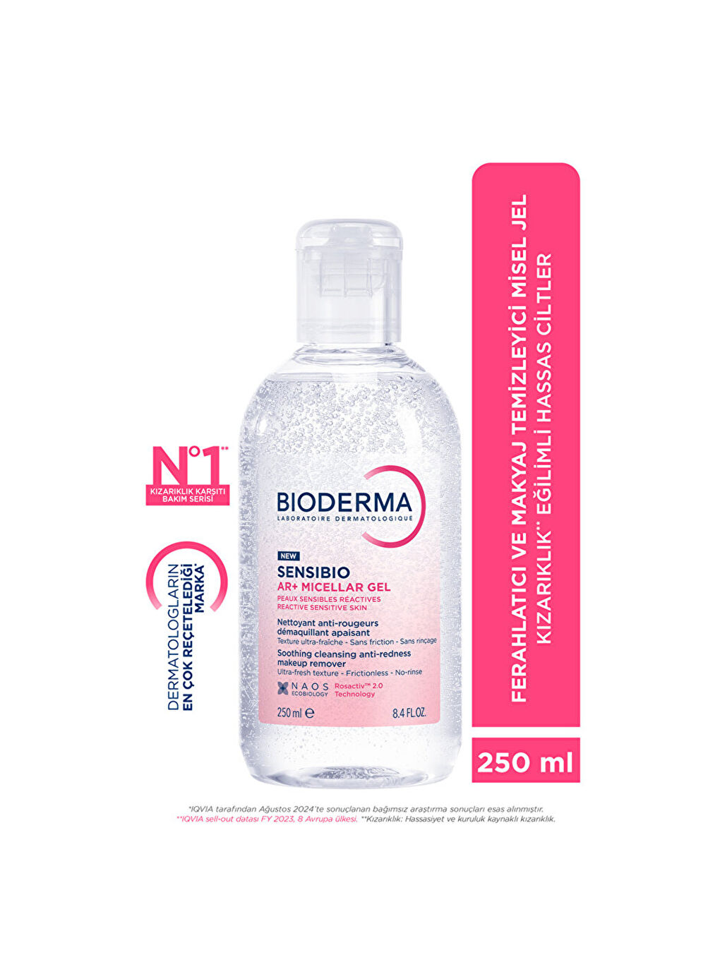 Sensibio AR+ Durulama Gerektirmeyen Makyaj Temizleyici Misel Jel 250 ml-1