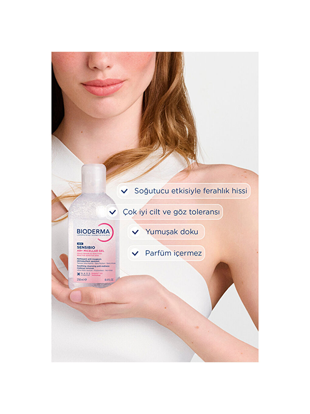 Sensibio AR+ Durulama Gerektirmeyen Makyaj Temizleyici Misel Jel 250 ml-2