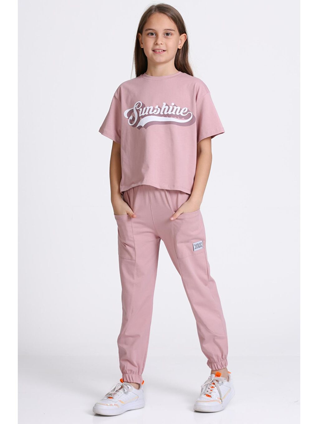 Pembe Gül Kurusu Sunshine Baskı 5-9 Yaş Takım - 2403-5