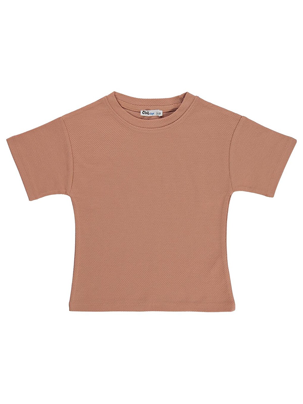 Pembe Boys Basic Petek 2-5 Yaş Tişört - Pudra