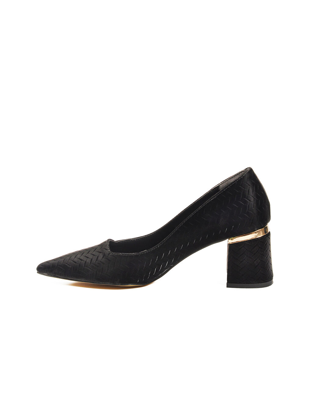 Siyah Kadın Kalın Yüksek Topuklu Ayakkabı 619004 Z-3