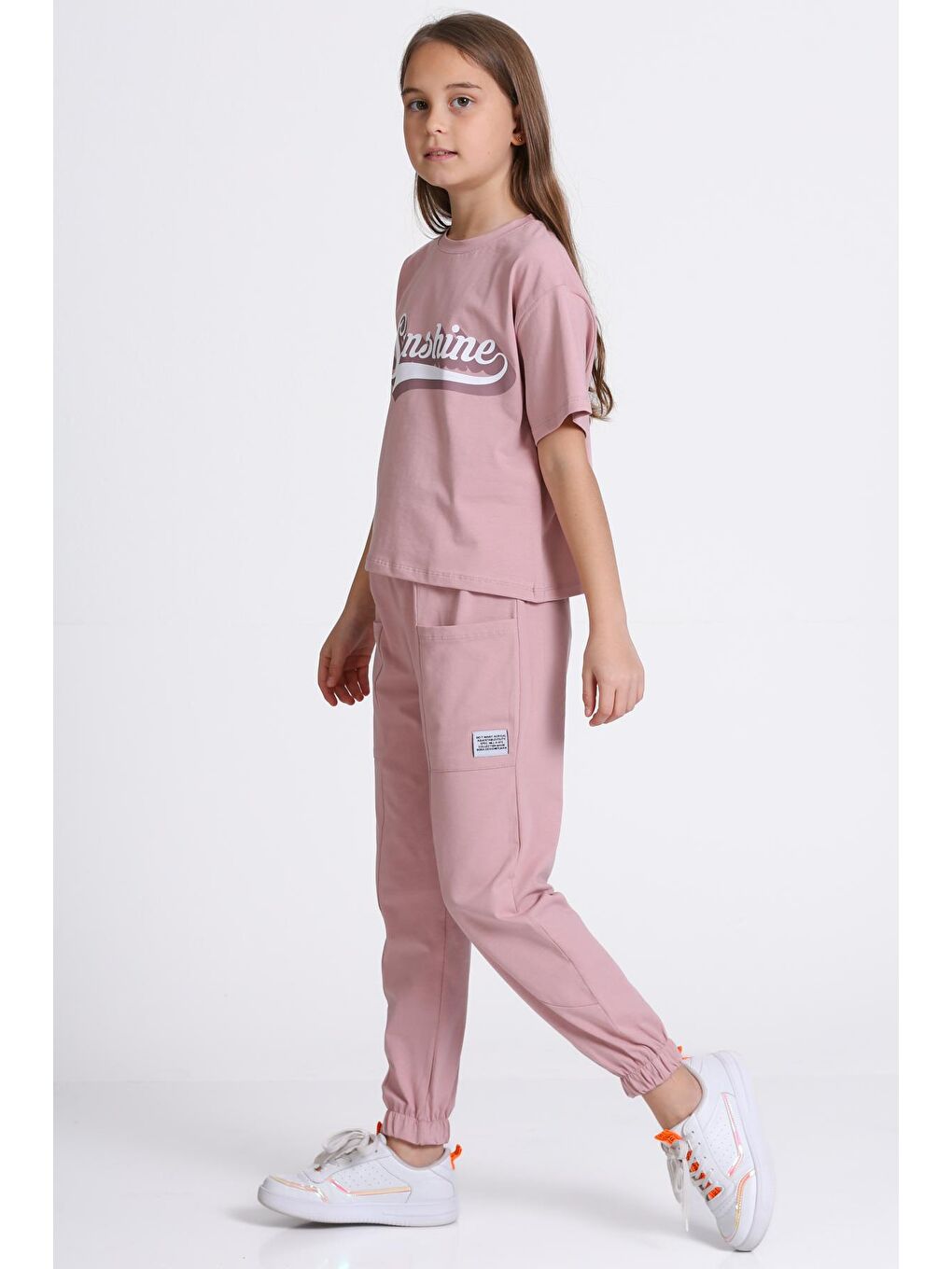 Pembe Gül Kurusu Sunshine Baskı 5-9 Yaş Takım - 2403-5-3