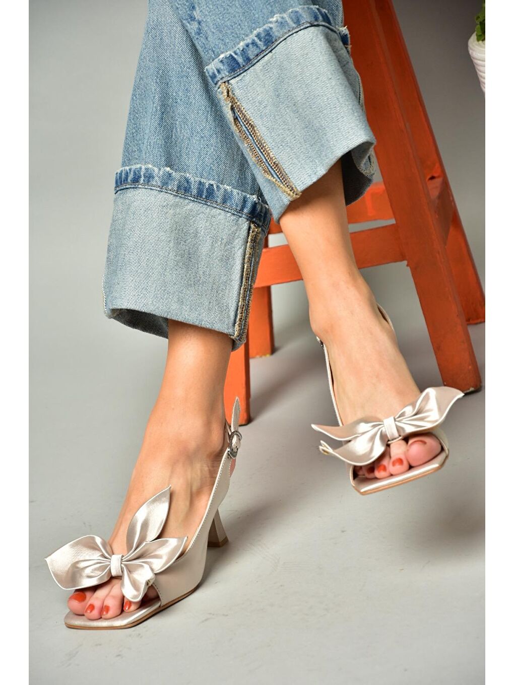 Bej K7493849 Ten Kadın Topuklu Ayakkabı-1