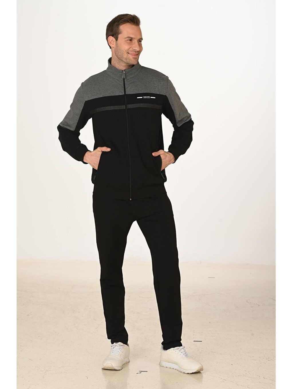 Siyah Pamuklu Erkek Eşofman Takımı 5279-2