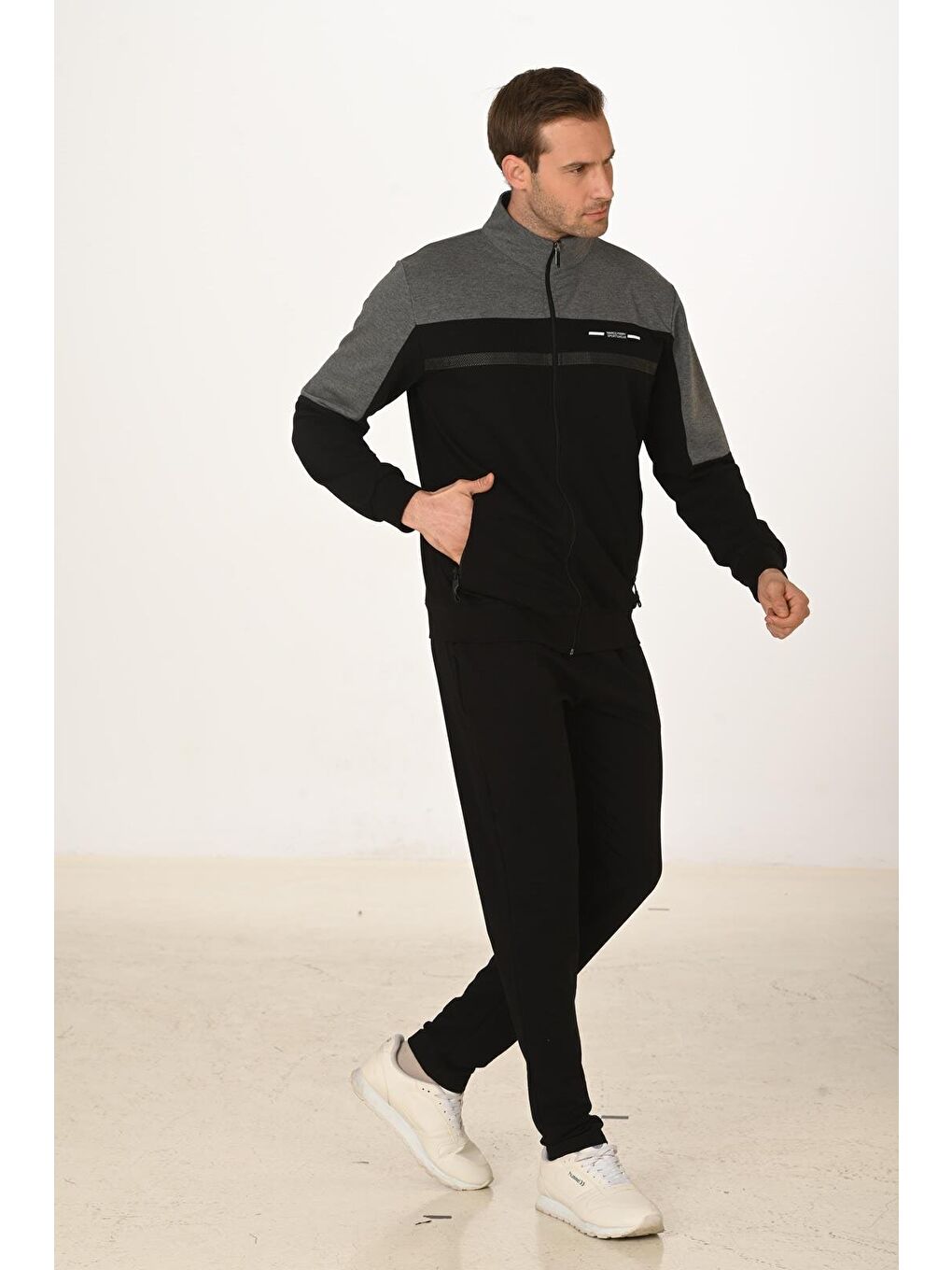 Siyah Pamuklu Erkek Eşofman Takımı 5279-3