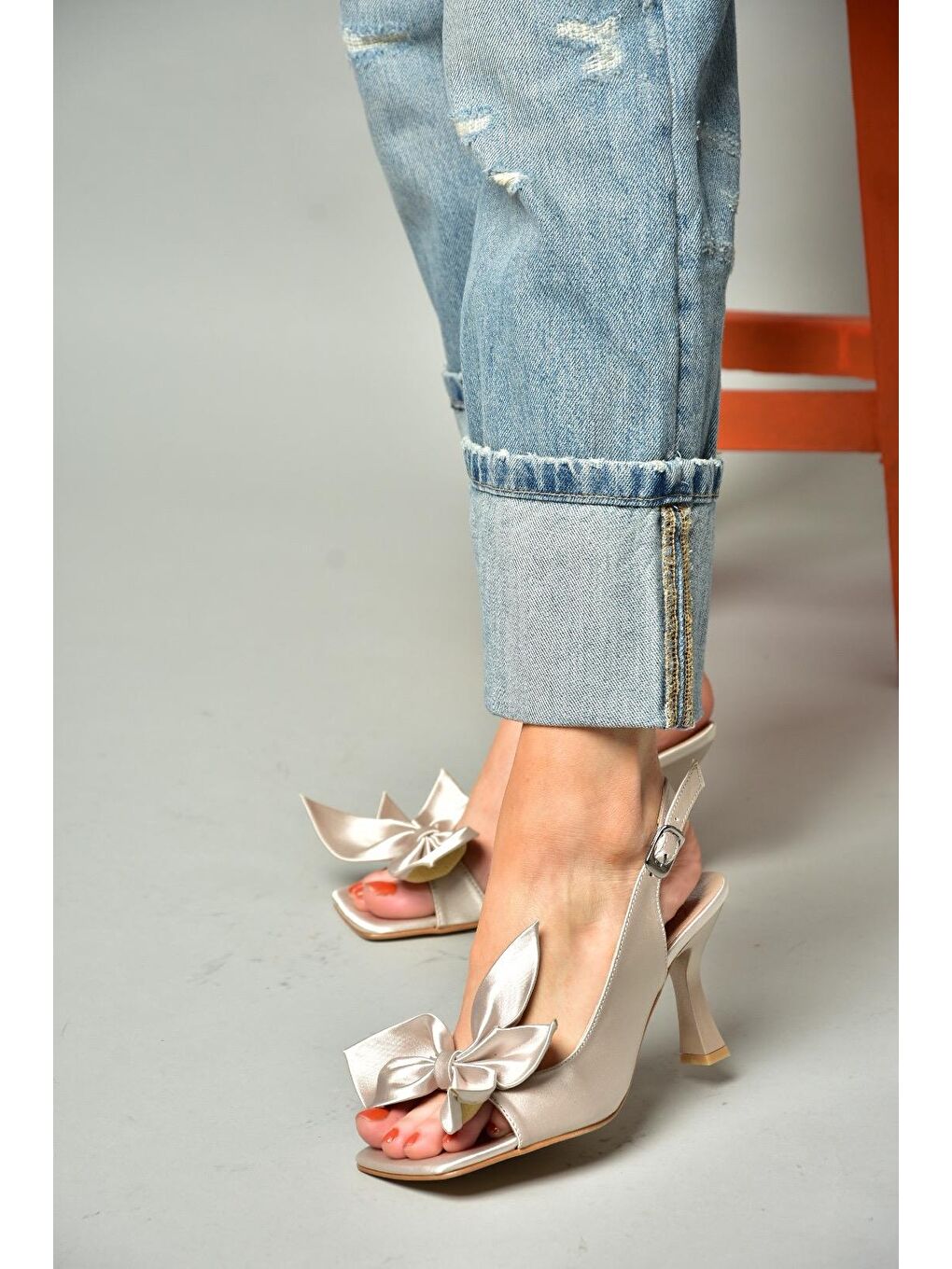 Bej K7493849 Ten Kadın Topuklu Ayakkabı-2