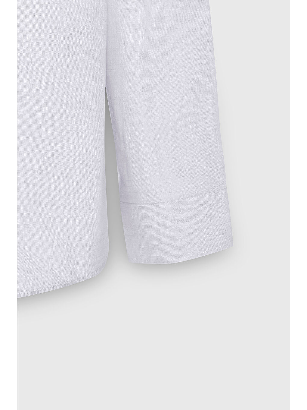 Erkek Beyaz Slim Fit Dar Kesim Gizli Düğmeli Yaka Keten Görünümlü %100 Pamuk Flamlı Gömlek-7