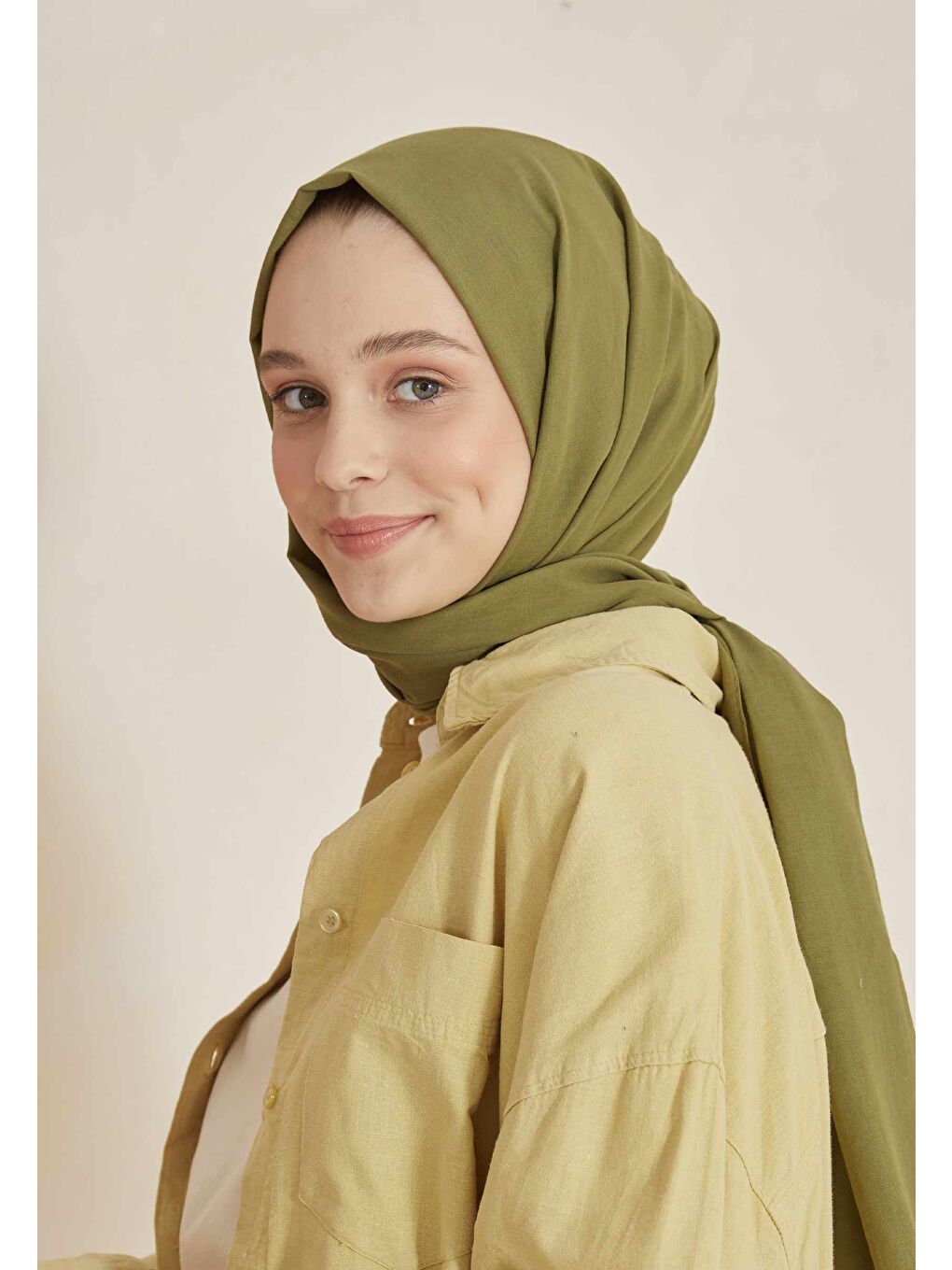 İnce Pamuk Vual Şal Açık Yeşil-1