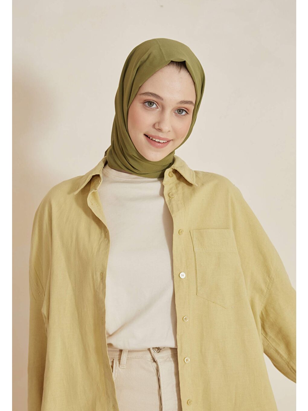 İnce Pamuk Vual Şal Açık Yeşil-2