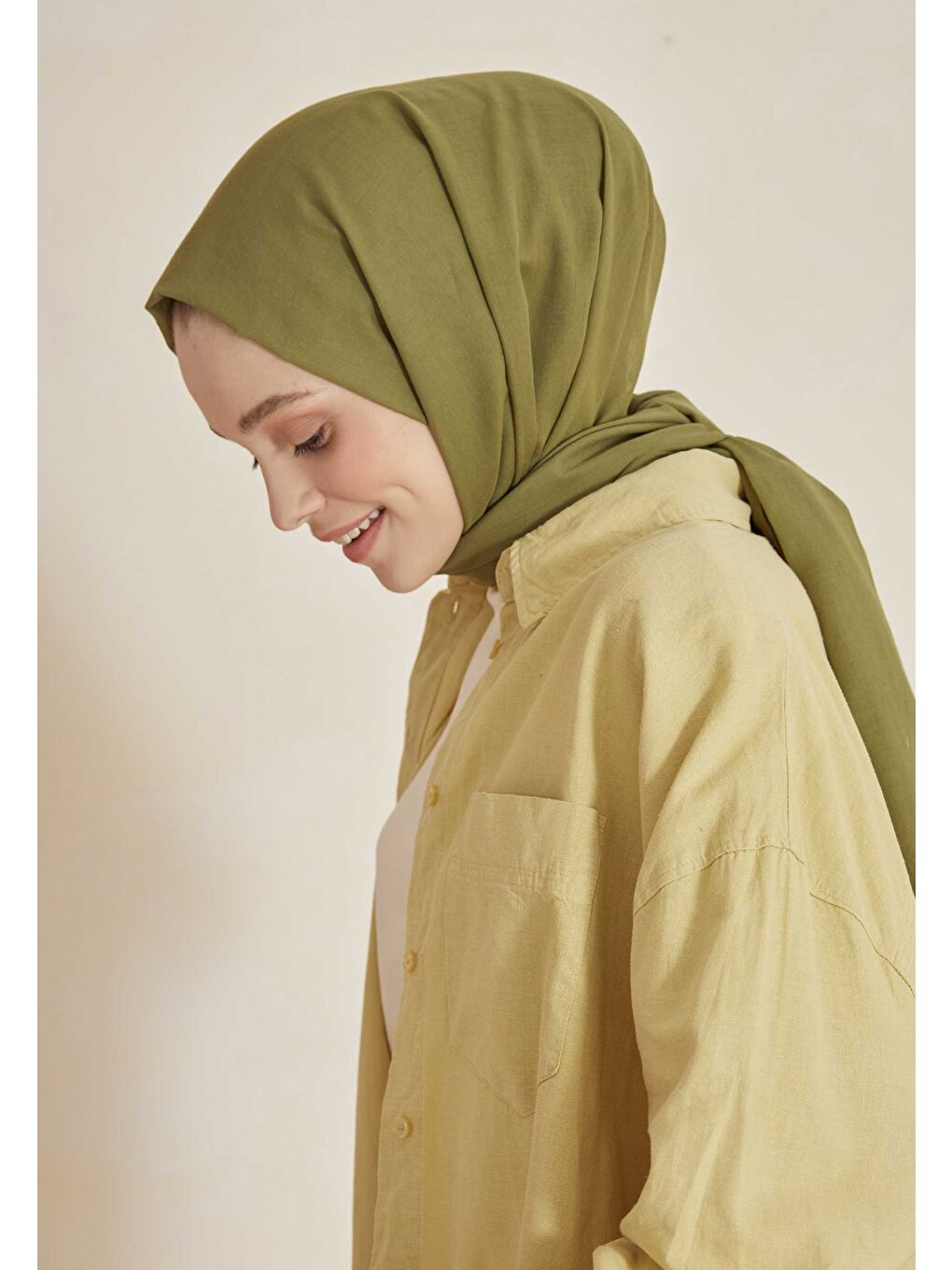 İnce Pamuk Vual Şal Açık Yeşil-3