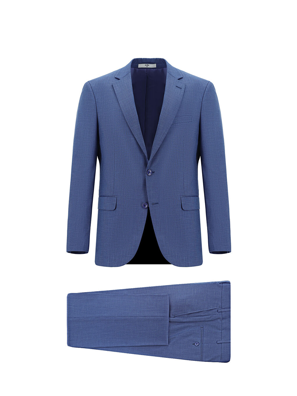 Lacivert Slim Fit Dar Kesim Klasik Desenli Takım Elbise