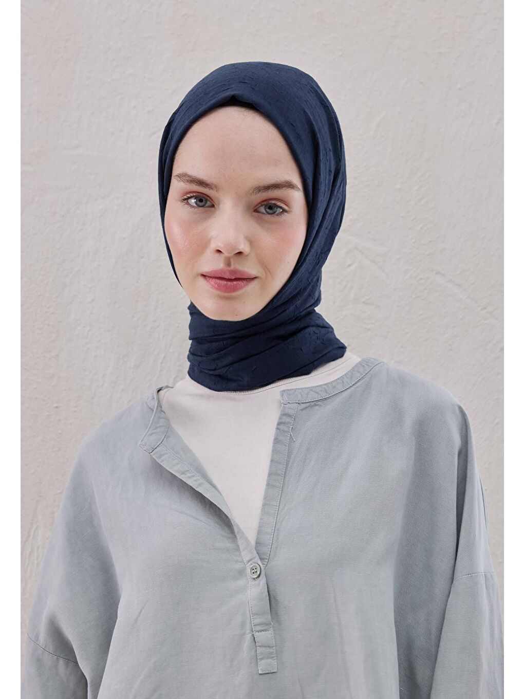 Bambu Şal Lacivert-1