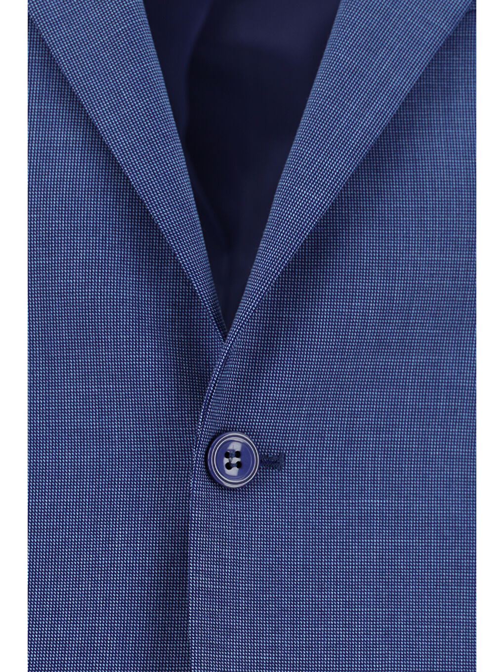 Lacivert Slim Fit Dar Kesim Klasik Desenli Takım Elbise-3