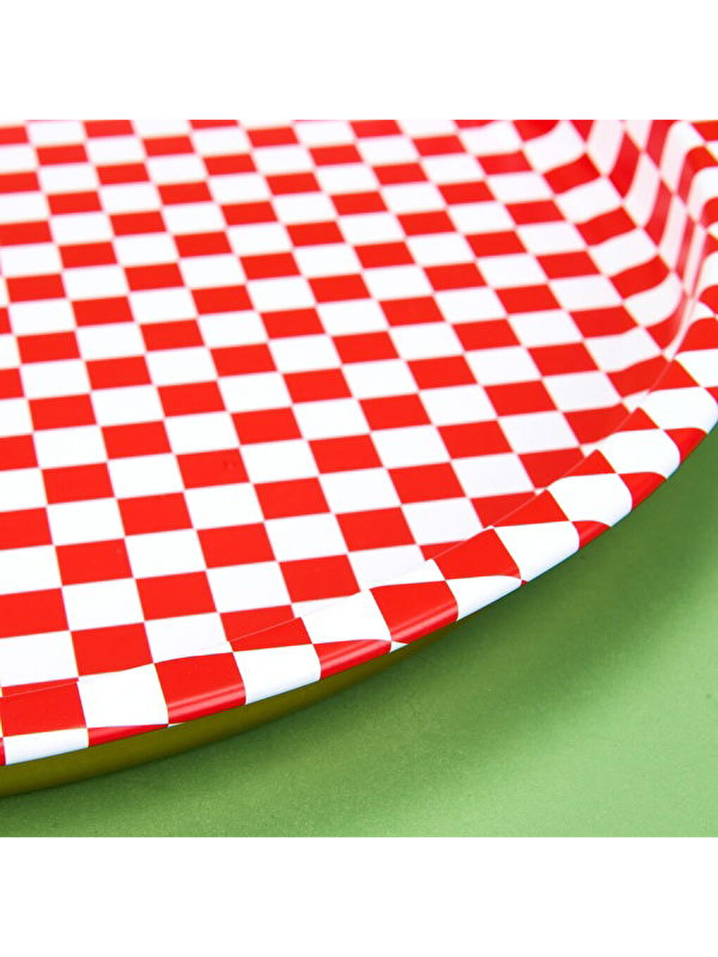 Metal Tepsi - Kırmızı / Beyaz-1