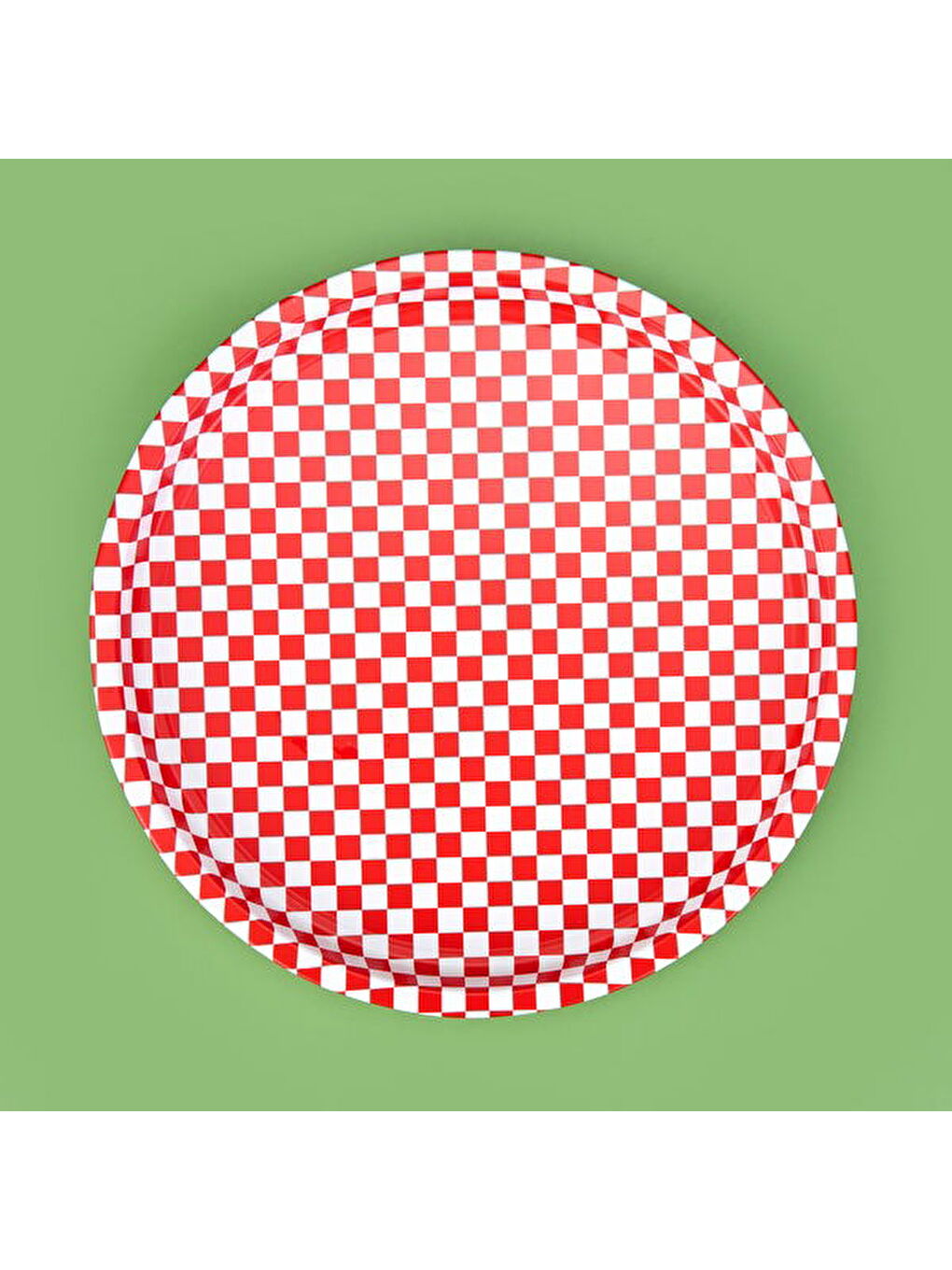 Metal Tepsi - Kırmızı / Beyaz-2